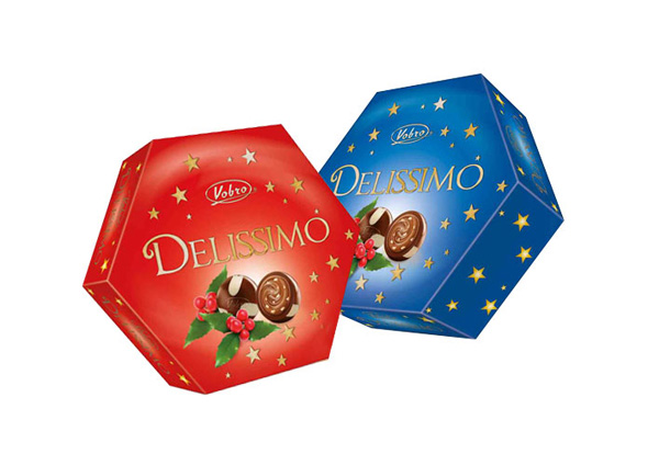 Vobro, opakowania na czekoladki Delissimo - wersja świąteczna