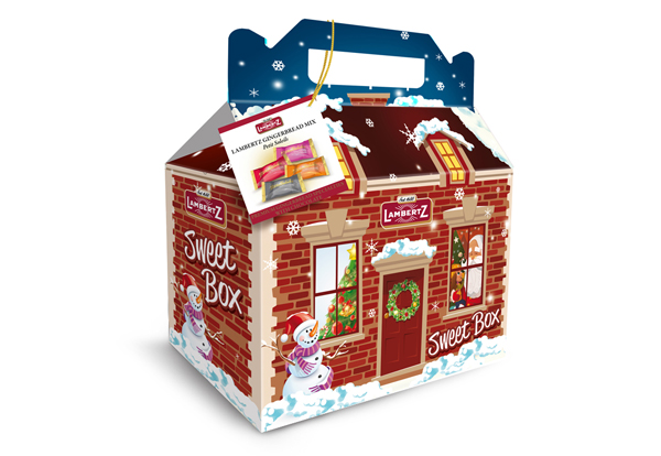 kartonowy kuferek świąteczny na mieszankę piernikową