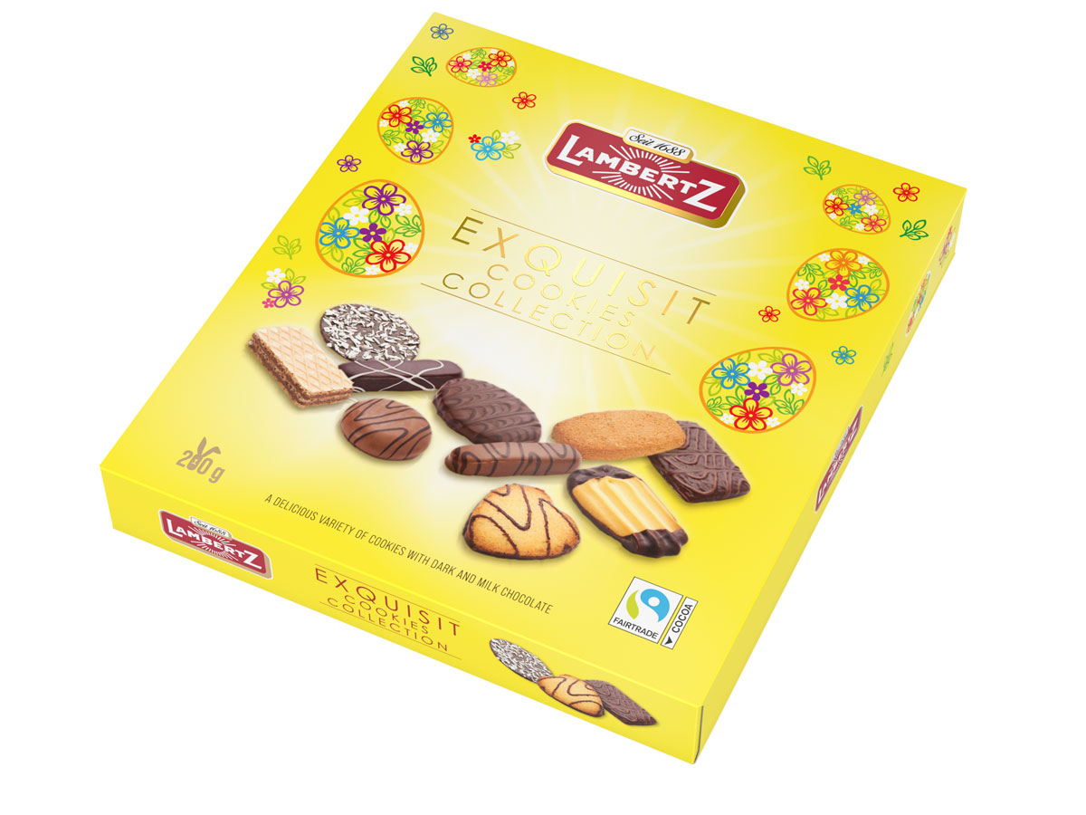 Opakowanie na mieszankę ciastek Exqusit Lambertz w wersji wiosennej - wielkanocnej